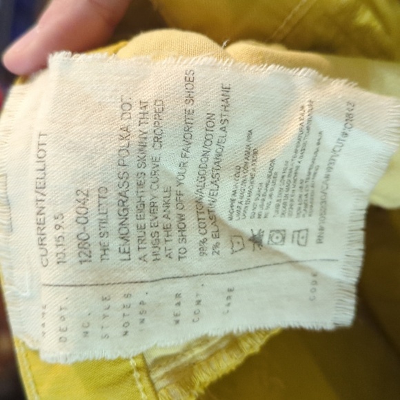 Current/Elliott lemongrass polka dot stretch Stiletto True 80s Skinny Jeans, 26* - Picture 6 of 6